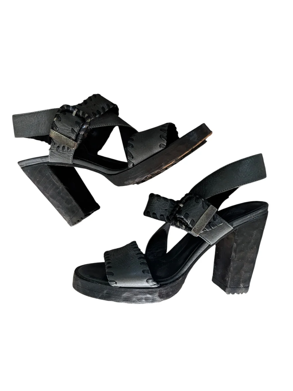 Women’s Black Platform Block Heel Sandals